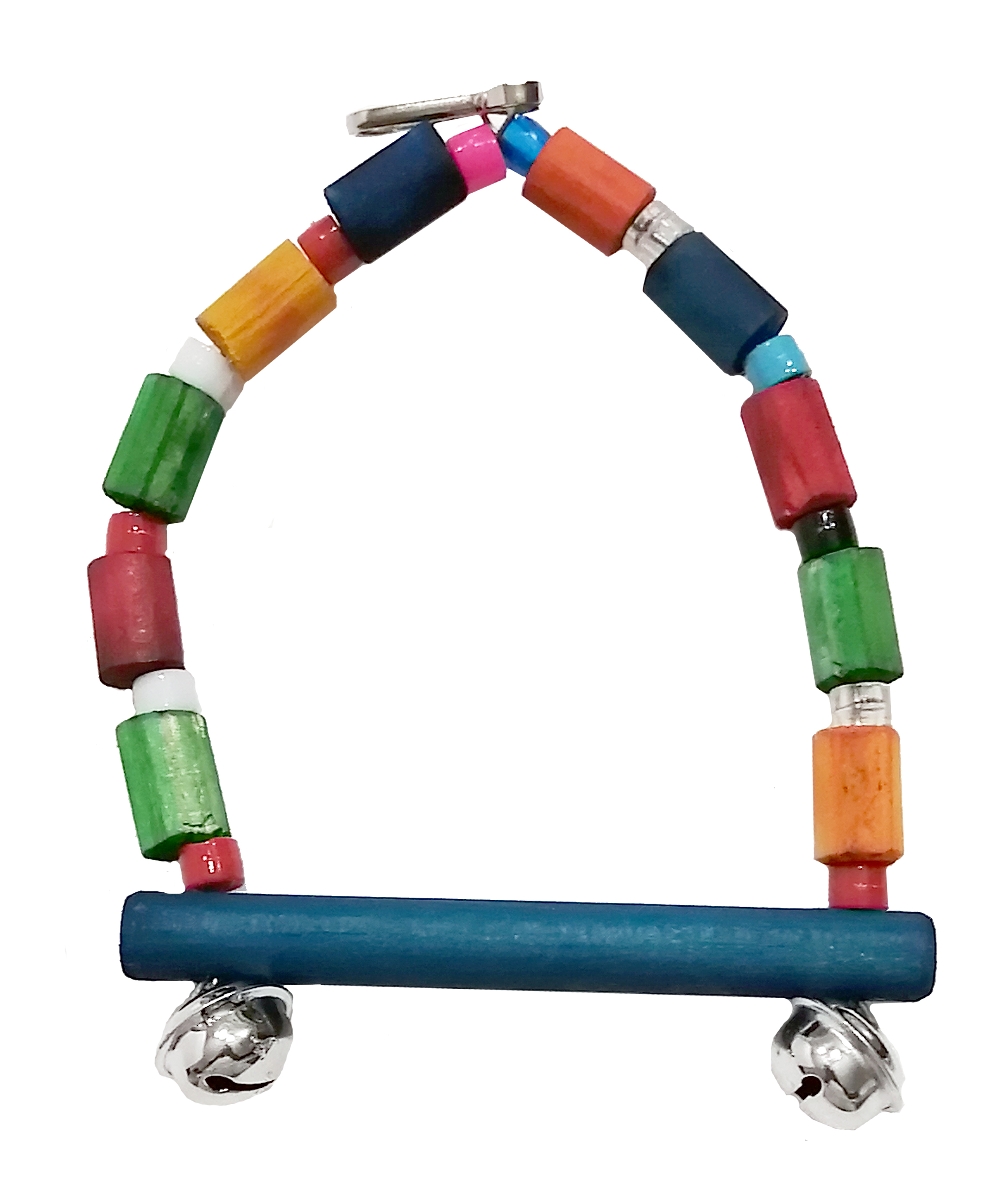 BUDGIE SWING WOODEN ARCH BEADS & BELL